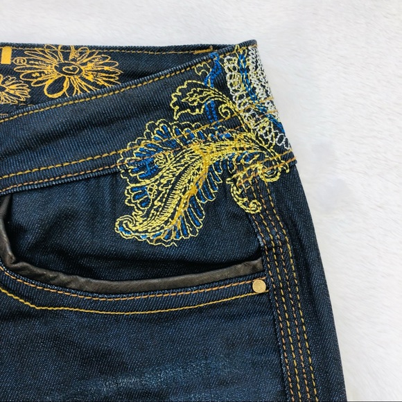 Desigual, Embroidered Jeans, Size 26 - Picture 6 of 16